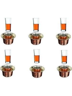 Nacario Paşabahçe Rakı Bardağı Bakır Seti 12 Parça
