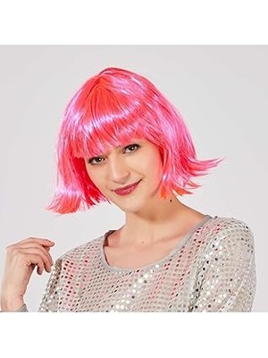 Nacario Pembe Parti Peruğu Küt Saç, Tek Ebat, SMR578X1KAVNMUSTRAN, Pembe