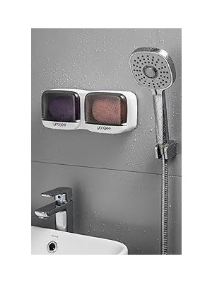 Nacario Duvara Monte Ikili Kapaklı Plastik Sabunluk Organizer, Banyo Mutfak Için Yapışkanlı Sabun