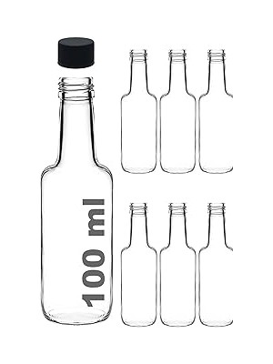 Nacario Afracam 100 ml Şeffaf Standart Sosluk 100 cc Sızdırmaz Kapaklı Cam Şişe (6)