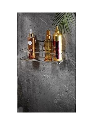 Nacario Sas Haus Yapışkanlı Banyo Düzenleyici Şampuanlık Duş Rafı Krom 2 Telli Tş-01