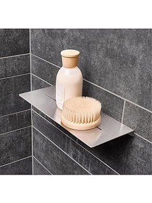 Nacario Deltahome Paslanmaz Çelik 28CM Banyo Rafı Duş Rafı - Vi̇dali Montaj - Inox
