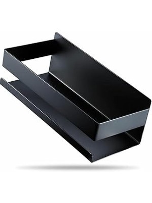 Nacario Mallart® Siyah Paslanmaz Metal Banyo Rafı - Yapışkanlı Duş Rafı Mutfak Düzenleyici Organizer