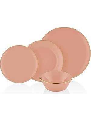 Nacario 24 Parça Yemek Seti Somon Pembe