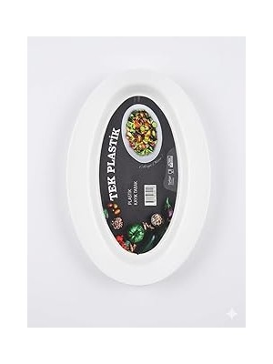 Nacario Sert Plastik Kayık Tabak 6'lı Set 32 cm – Kırılmaz, Yıkanabilir, Piknik, Servis Sunum Tabağı