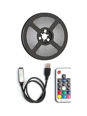 Nacario Tv Arkası Animasyonlu Rgb Şerit LED Seti Kumandalı 3 Metre - Cata - 5V USB Girişli