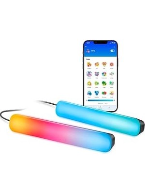 Nacario Wiz 2'li Gradient Işık Barı - Siyah (30 Cm) Rgbic Aynı Anda Birden Fazla Renk Gösterir – Kolay Kuru