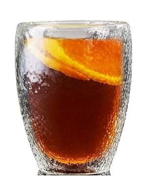 Nacario Çift Cidarlı Buzlu Tasarım Kahve, Latte, Su Bardağı, 300 Ml, Cam Meşrubat Bardak, 1 Adet - 12221
