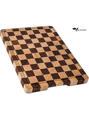 Nacario Valkyrie Doğal Akasya Ahşap Kesme Tahtası 43X33 cm – Kaydırmaz Tabanlı, Profesyonel Servis & Sunum