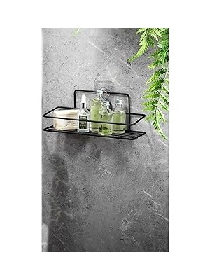 Nacario Sas Haus Paslanmaz Banyo Mutfak Rafı Şampuanlık Banyo Düzenleyici Siyah Tş-01