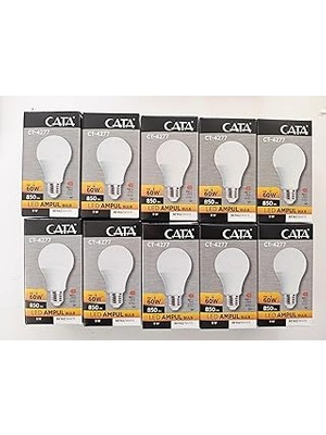 Nacario Cata CT-4277B LED Ampul, 9 W, 730 Lm, Beyaz Işık 10 Lu Paket