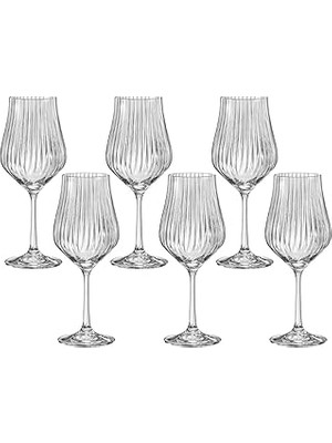 Nacario Bohemia Tulipa Optic Kırmızı Şarap Kadehi, Kristal Cam, 450 Ml, 6'lı Set