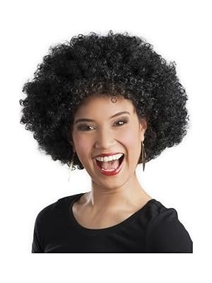 Nacario Kıvırcık Afro Parti Peruğu, Tek Ebat, Smrbns-Pmavnmustran, Siyah