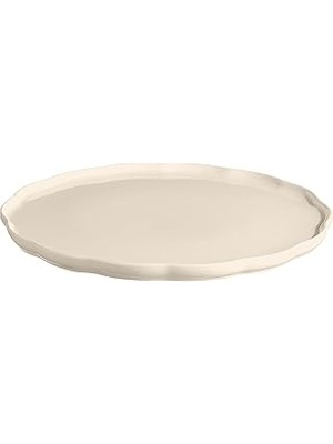 Nacario Emile Henry Madeleine Yuvarlak Servis Tabağı 31 cm Ekru/clay