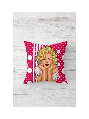 Nacario Pelangi Pop Marilyn Monroe Çift Tarafı Baskılı Gizli Fermuarlı Yastık Kılıfı Kırlent Yastık Kıl