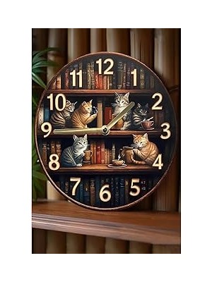 Nacario Sessiz Yuvarlak Ahşap Duvar Saati Kuvars Hareketli 2d Desen SDW018,SDW018 33 x