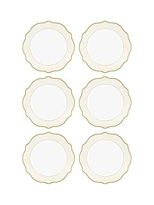 Nacario The Mia Jaswely Pasta Tabağı 6 Parça Krem 21 cm