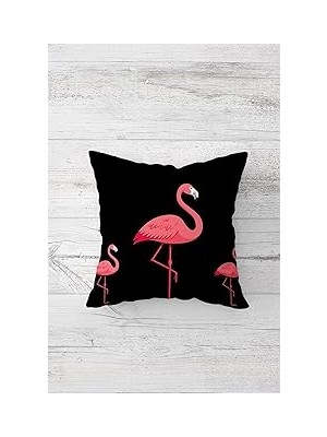 Nacario Pelangi Flamingo Desenli Çift Tarafı Baskılı Gizli Fermuarlı Yastık Kılıfı Kırlent Koltuk Yastık Kı