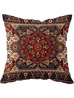 Nacario Pelangi Kilim Desenli Çift Taraflı Gizli Fermuarlı Yastık Kılıfı Kırlent Koltuk Yastık Kılıfı, Kahv
