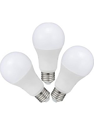 Nacario 3 Adet Tasarruflu Ampul 12 W LED Lamba Beyaz E27 Duy 1150 Lümen Uzun Ömürlü 220 Volt Elektrik