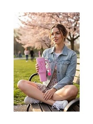 Nacario Miniso Pembe Serisi Çift Cidarlı Pipetli Çelik Termos 26.5 Cm, 2019120310102