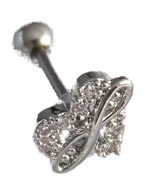 Nacario 316L Çelik Gümüş Renk Zirkon Taşlı Sonsuzluk Detay Tragus Piercing - TJ-PR1249