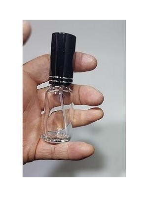 Nacario 5 Adet Boş Metal Siyah Kapaklı Kolonya Şişesi Doldurulabilir Cep Cam Parfüm Şişesi 20 ml 8697431718