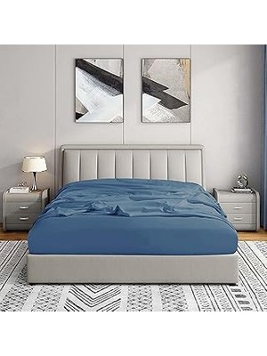Nacario Soley | Jersey |%100 Doğal Pamuklu Tek/çift Kişilik Lastikli Çarşaf Indi̇go