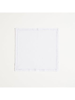 Nacario Nilüfer Ajurlu KETEN%100 Keten Peçete 40X40 cm Beyaz