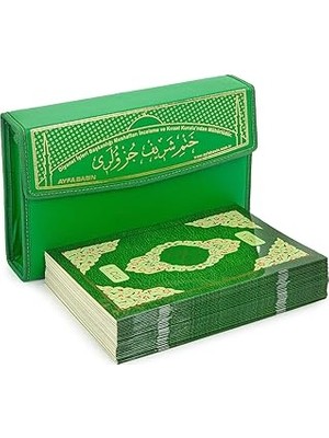 Nacario 30 Cüz Özel Taşıma Çantalı Hatmi Şerif Rahle Boy Kuranı Kerim Yeşil