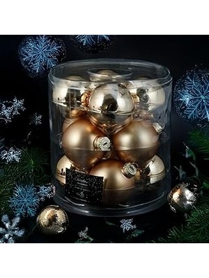 Nacario Koopman New Year 12 Parça Yılbaşı Topu Gold 60 mm