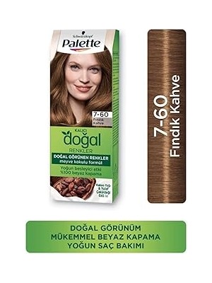 Nacario Palette Kalıcı Doğal Renkler Saç Boyası 7-60 Fındık Kahve