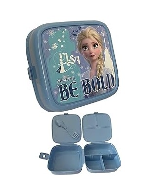 Nacario Frozen Beslenme Kutusu 4 Bölmeli Kız Figürlü 1 Adet Elsa Yemek Saklama Kabı Beslenme Çant