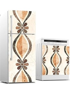 Nacario Buzdolabı Bulaşık Makinası Beyaz Eşya Sticker Kaplama Rustik Desen