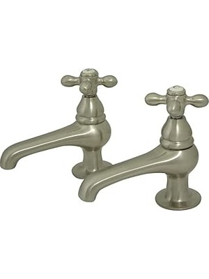 Nacario Brass KS3208AX Restorasyon Lavabo Musluk Musluğu, Fırçalanmış Nikel, 3,88 x 3,5 x 1,75
