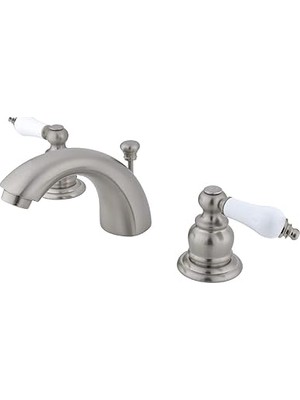 Nacario Brass KB948B Viktorya Mini Yayılmış Lavabo Musluğu, Fırçalanmış Nikel