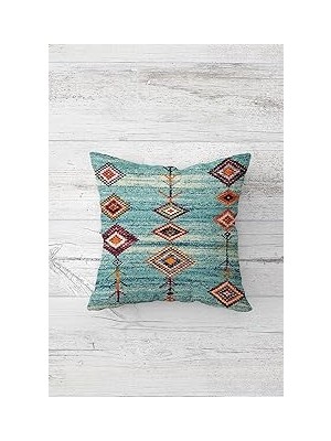 Nacario Pelangi Etnik Kilim Desenli Çift Tarafı Baskılı Gizli Fermuarlı Yastık Kılıfı Kırlent Koltuk Yastık