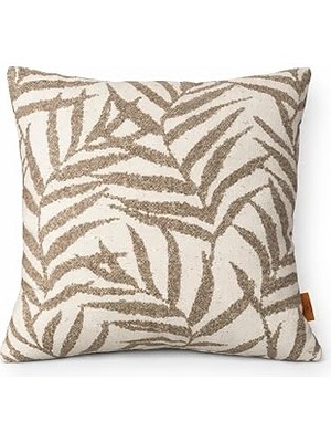 Nacario Stone Leaf Gri - Krem - Taş Rengi Dekoratif Yastık 45X45 cm – Suya Dayanıklı, Solmaya Dayan