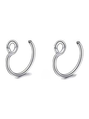 Nacario 2 Adet Paslanmaz Çelik Deliksiz Piercing Dudak Piercing Piercing, Gümüş