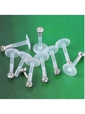 Nacario Bioplast Şeffaf Tek Taş Piercing, Unisex