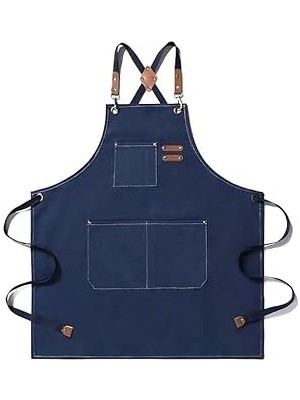 Nacario Valkyrie Unisex Kanvas Mutfak Önlüğü Ayarlanabilir Askılı Cepli Barista Garson Servis Önlüğü Lacive