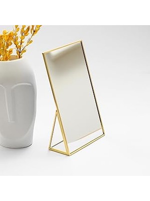 Nacario 25X15CM Pirinç Gold Masaüstü Makyaj Aynası Yapımı Dekoratif