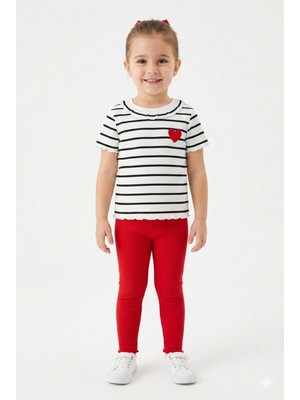 Tayo Baby Kız Bebek & Çocuk %100PAMUKLU Alt Üst Kaşkorse Tayt'lı Takım