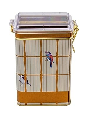Nacario EVLE-ER043-T7 Bird Cage Desenli Dikdörtgen Metal Saklama Kabı 8X10 cm (Bird Cage)