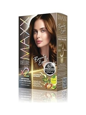 Nacario Maxx Deluxe Beauty Expert Hair Color (Kerati̇n)'li̇ 1 Kutu (2 x 50 Ml) Krem (Çikolata Kahve 6.7)