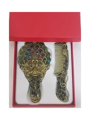 Nacario Metal Taş Işlemeli Makyaj El Aynası