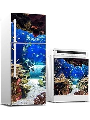 Nacario Buzdolabı Bulaşık Makinası Beyaz Eşya Sticker Kaplama Denizaltı