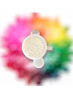 Nacario Inci Tozu Pigment 10ML Beyaz Tırnak Nail Inci Tozu, Metalik Toz 10ML, Reçine B10