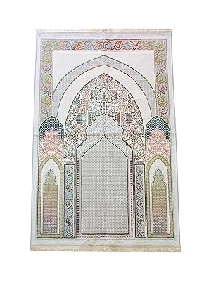 Nacario Geleneksel Desenli Hediyelik Halı Tipi Dokuma Seccade Bej