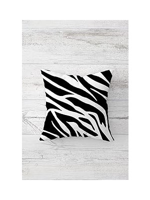 Nacario Pelangi Zebra Desen Çift Tarafı Baskılı Gizli Fermuarlı Yastık Kılıfı Kırlent Koltuk Yastık Kılıfı,